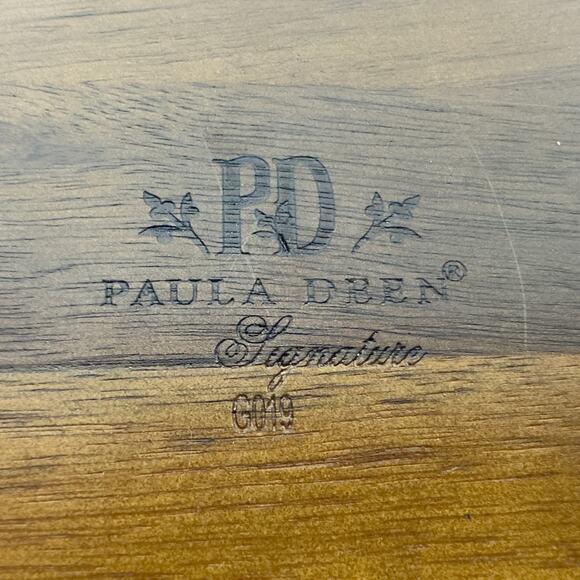 Paula Deen Pantry Ware Signature Wooden Salt Cellar Bowl Box Sliding Lid 5.5" - Picture 9 of 11